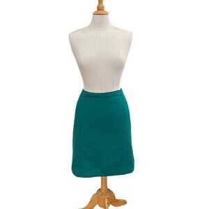 Talbots Kelly Green Wool Blend Pencil Skirt, Lined, Classic, Career, Pockets, 14